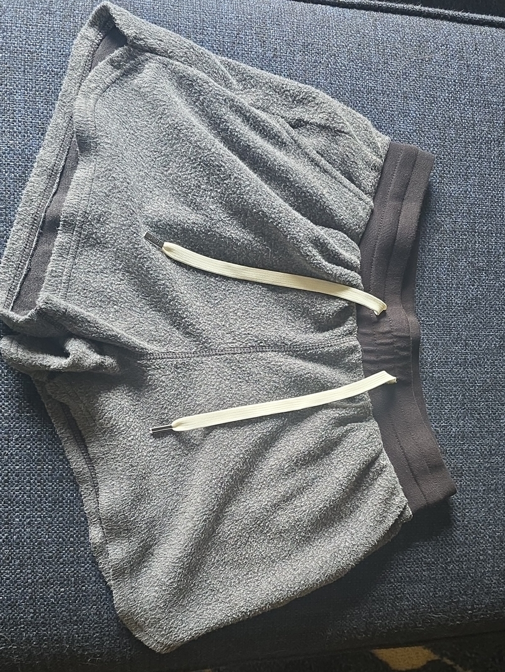 Feat Gray Terry Athletic Shorts with Contrast Drawstring